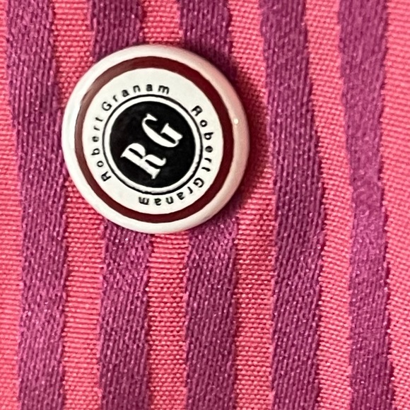 Robert Graham Mens Fitted Button Down Long Sleeve Shirt-Size 42/16.5-Small size - Picture 10 of 13